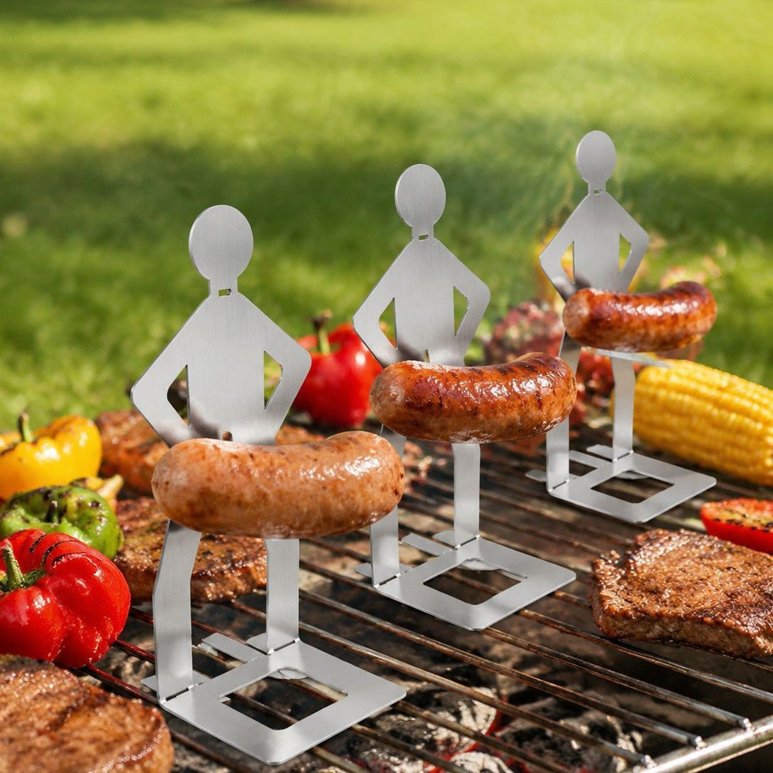 Funny Stainless Steel BBQ Sausage Holder