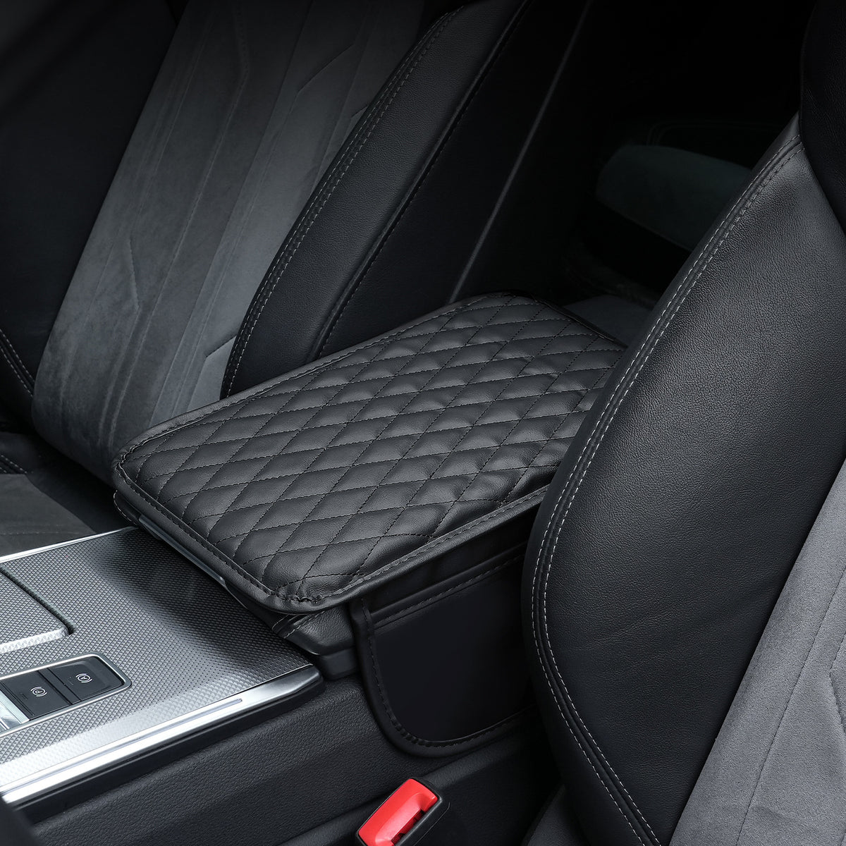 🚗Multi-functional car armrest box mat (with built-in storage bag)