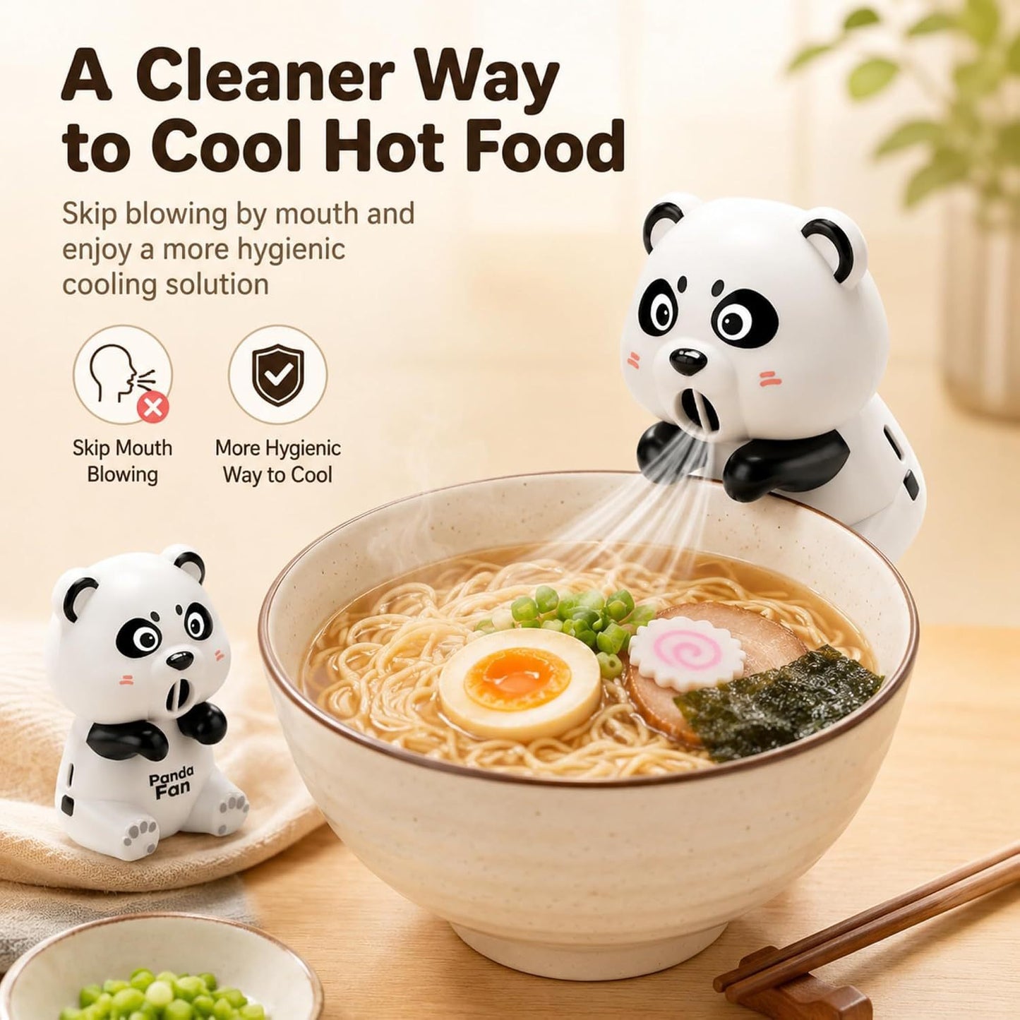 This Multi-Functional Mini Cup Fan Can Be Used To Cool Food And Drinks.