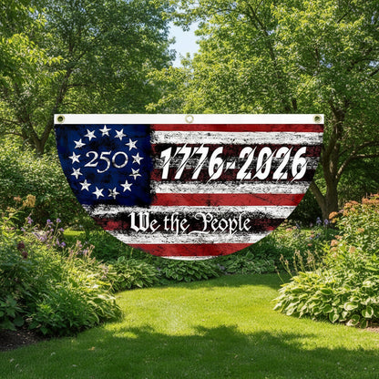 🔥Hot Sale 49% off🌟🦅 America 250th Birthday Semicircular Independence Day Porch Decor Flag