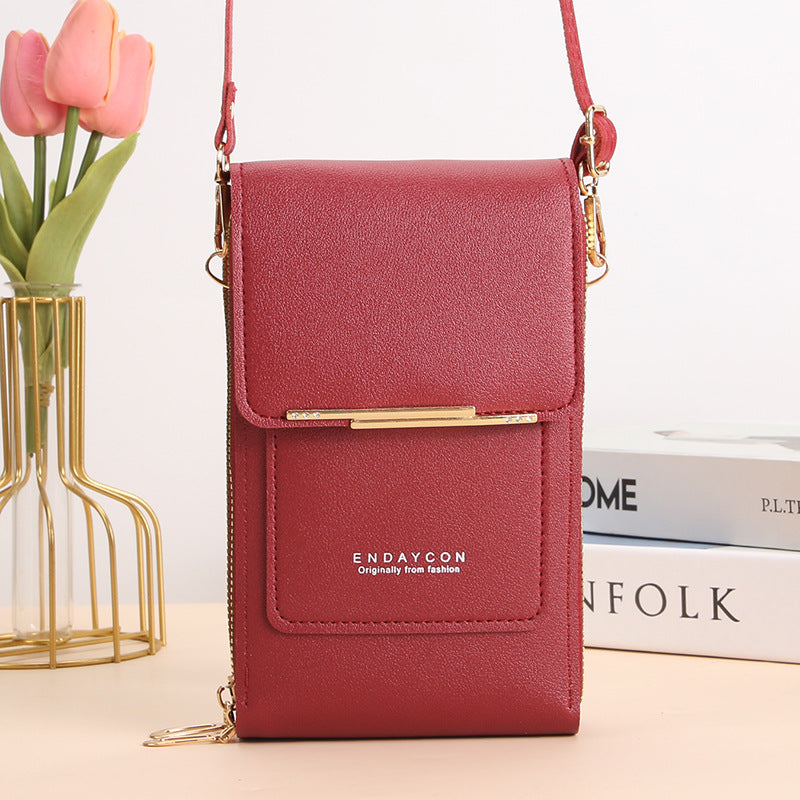 👜Touchscreen crossbody cell phone bag with clear window and card slot