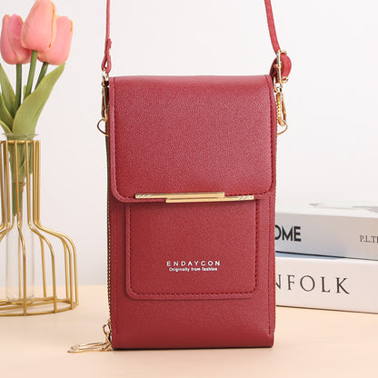 👜Touchscreen crossbody cell phone bag with clear window and card slot