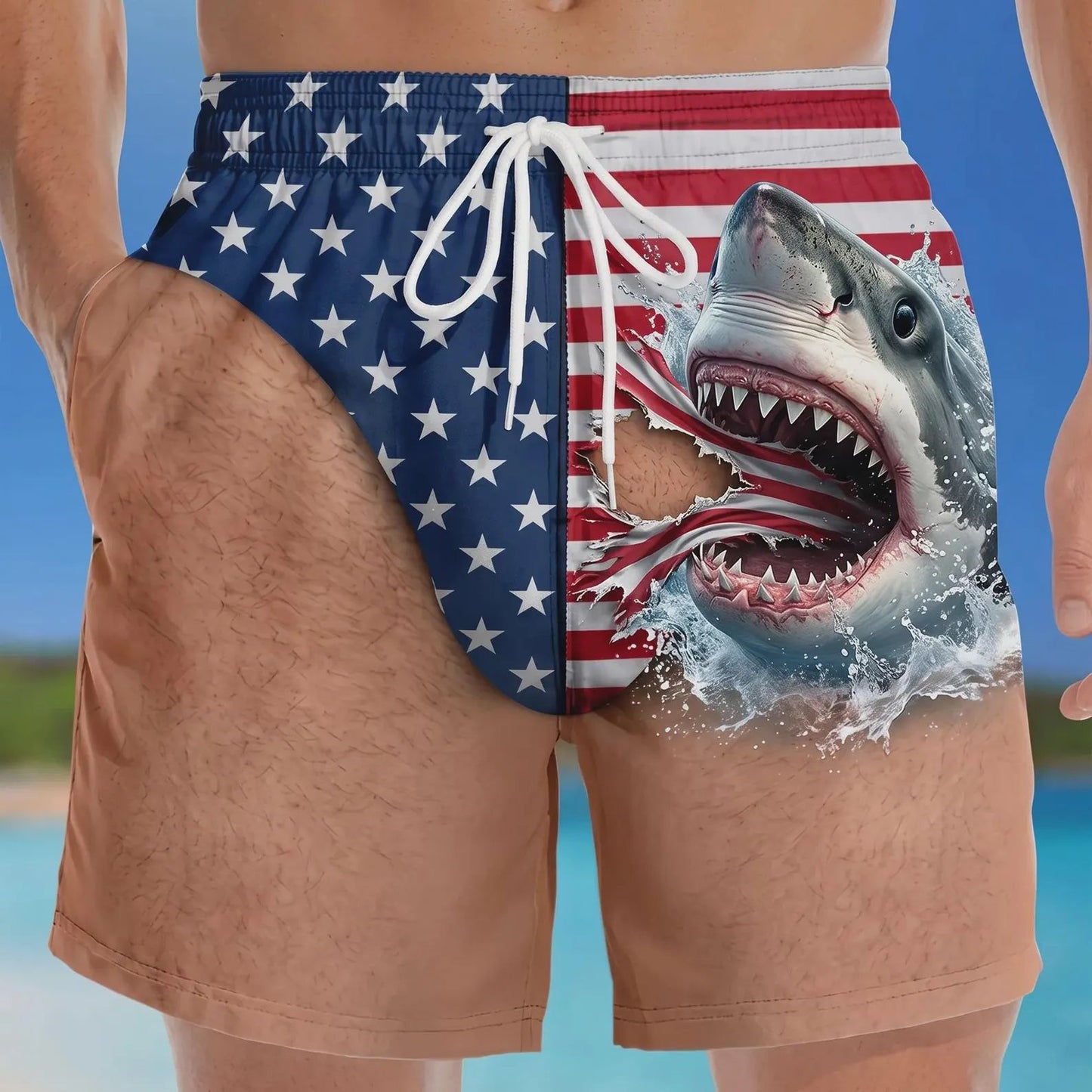 🏖️🩳American flag freedom cool and quick-drying beach shorts