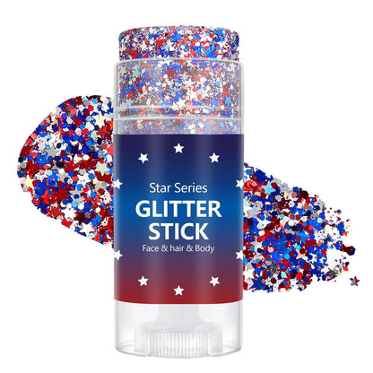 🌈🎆 4th of July Glitter Stick | Red, White & Blue Body & Hair Sparkle