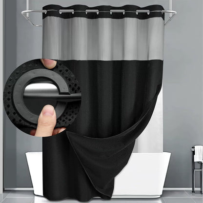 ✨Hookless Washable Waffle Weave Shower Curtain