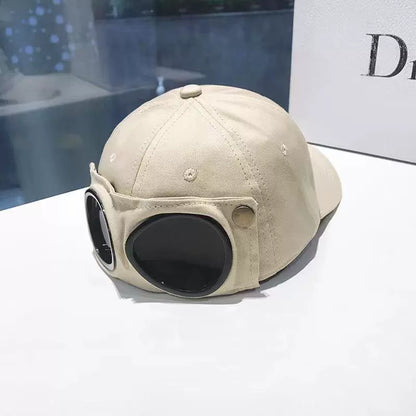 🕶️Vintage Pilot-Style Baseball Cap with Built-In Sunglasses