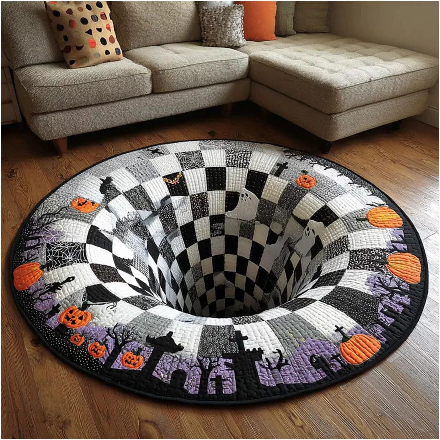 Ghost & Tombstone 3D Vortex Rug