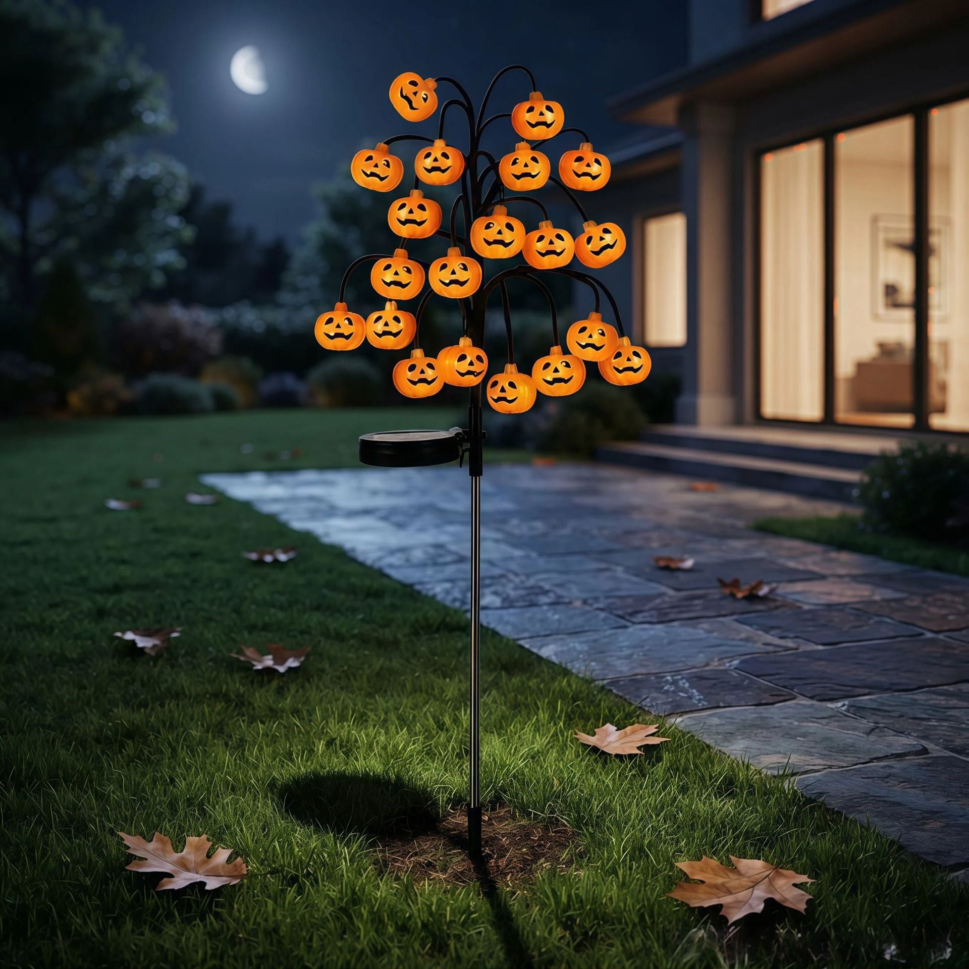 Solar Pumpkin Tree Stake Light