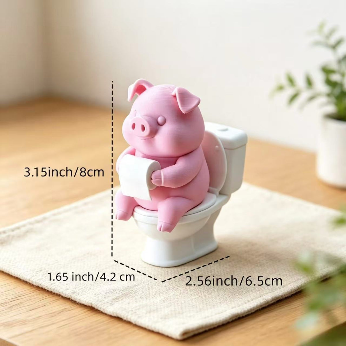 Cute Piggy Bathroom Decor for Tabletops 2Pcs