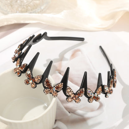 🦋Wavy Crystal Butterfly Headband Set for Women