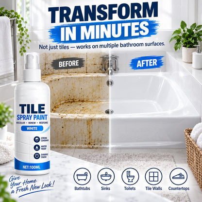 💧 Waterproof Tile Refinishing Spray Paint 🖌️ Easy No-Tile-Replacement Recolor & Renewal