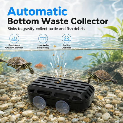 🐢Turtle Tank Poop Collector – Aquarium Waste Cleaner Box with Strong Suction Cups 🧼