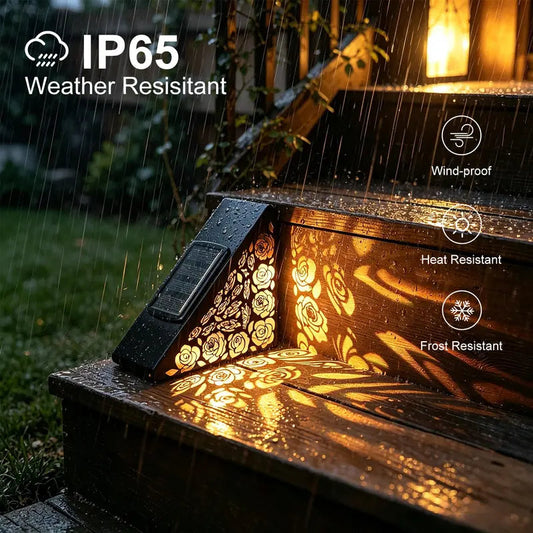☀️ Solar Step Lights — Auto Dusk Lighting 🌈 Color-Changing Outdoor Stair & Deck Lights