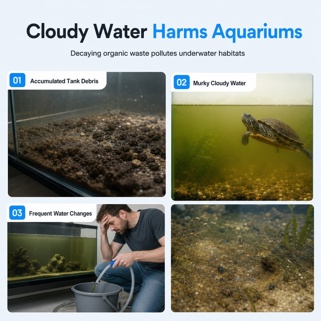 🐢Turtle Tank Poop Collector – Aquarium Waste Cleaner Box with Strong Suction Cups 🧼