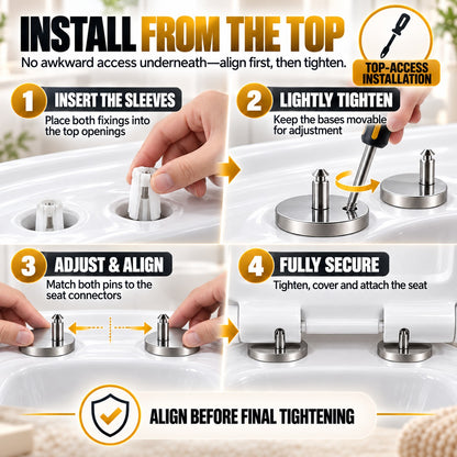 🔩🚽 Stop the Wobble Fast — Top-Fix Toilet Seat Hinge Bolts for a Firmer, More Secure Seat ✨