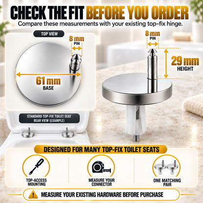 🔩🚽 Stop the Wobble Fast — Top-Fix Toilet Seat Hinge Bolts for a Firmer, More Secure Seat ✨