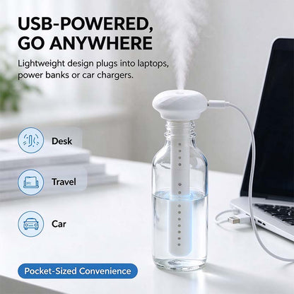 💧 Portable USB-C Cool Mist Humidifier – Tank-Free Ultrasonic Mist Maker
