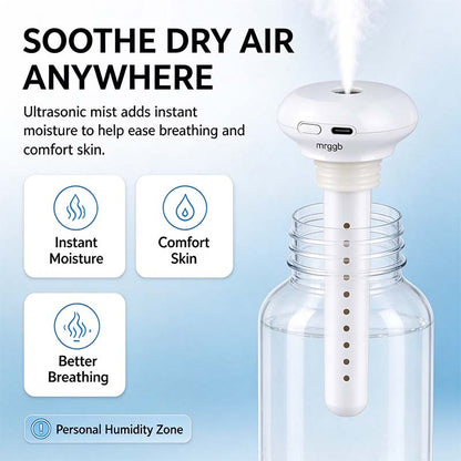 💧 Portable USB-C Cool Mist Humidifier – Tank-Free Ultrasonic Mist Maker