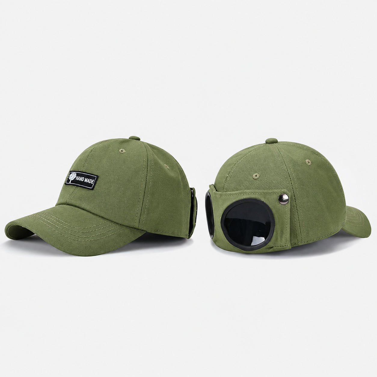 🧢Steampunk Aviator Baseball Cap with Flip-Up Goggles and Cat Ears🐱