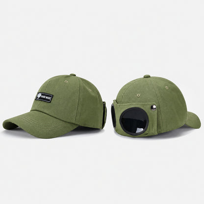 🧢Steampunk Aviator Baseball Cap with Flip-Up Goggles and Cat Ears🐱