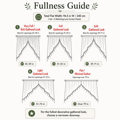 💖 Add a Touch of French Romance — Vintage Floral Lace Door Curtain & Beaded Sheer Panel ✨🌷