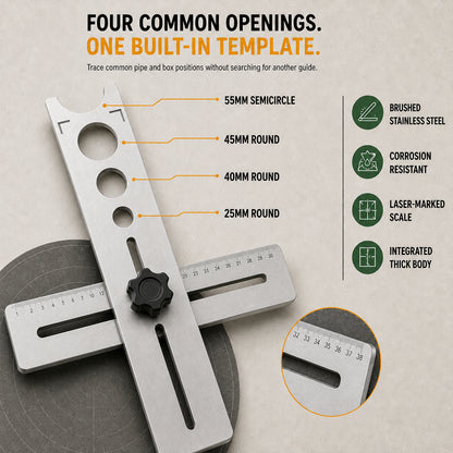🌟 The Ultimate Tile Positioning Solution — Heavy-Duty Stainless Steel Multi-Angle Measuring Ruler 📏💪