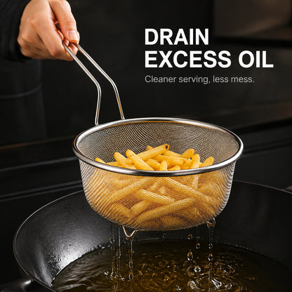 🌟 Premium Stainless Steel Sieve with Ergonomic Handle 🍳 — Durable, Rust-Proof & Easy to Clean! 💧