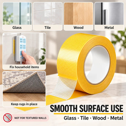 🏠 Multi-Surface Fiber Mesh Tape – Strong Hold for Carpets, Rugs & Home Decor 🛠️