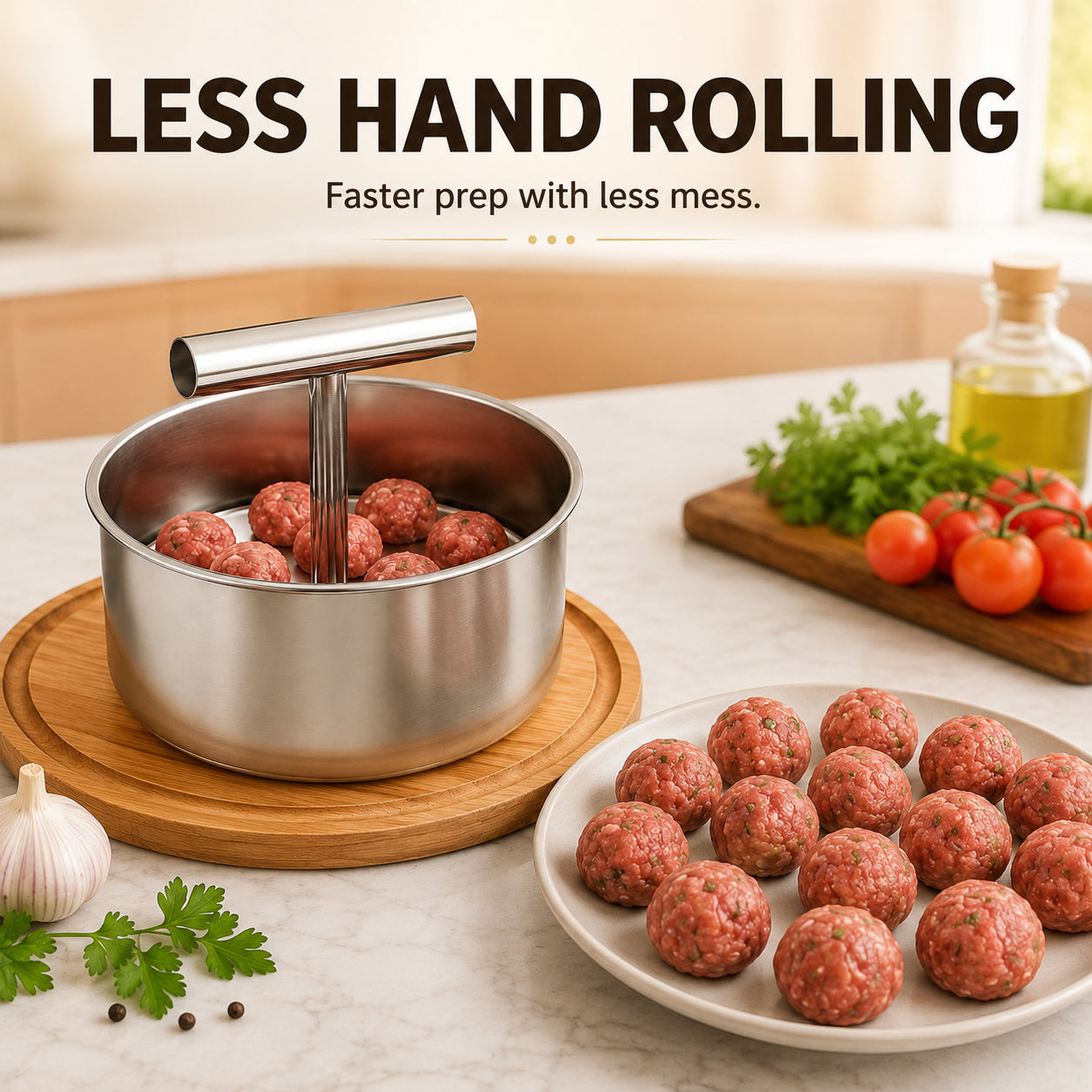 ⏱️ Stop Hand-Rolling Meatballs! — Stainless Steel Manual Multi-Portion Meatball Maker (6 & 12 Hole) 🥩✨