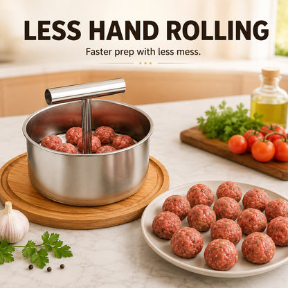 ⏱️ Stop Hand-Rolling Meatballs! — Stainless Steel Manual Multi-Portion Meatball Maker (6 & 12 Hole) 🥩✨