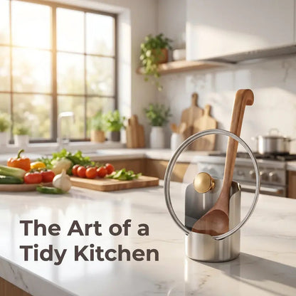 🍳 Keep Your Kitchen Neat & Tidy! Thickened Stainless Steel Utensil Holder & Countertop Organizer ✨