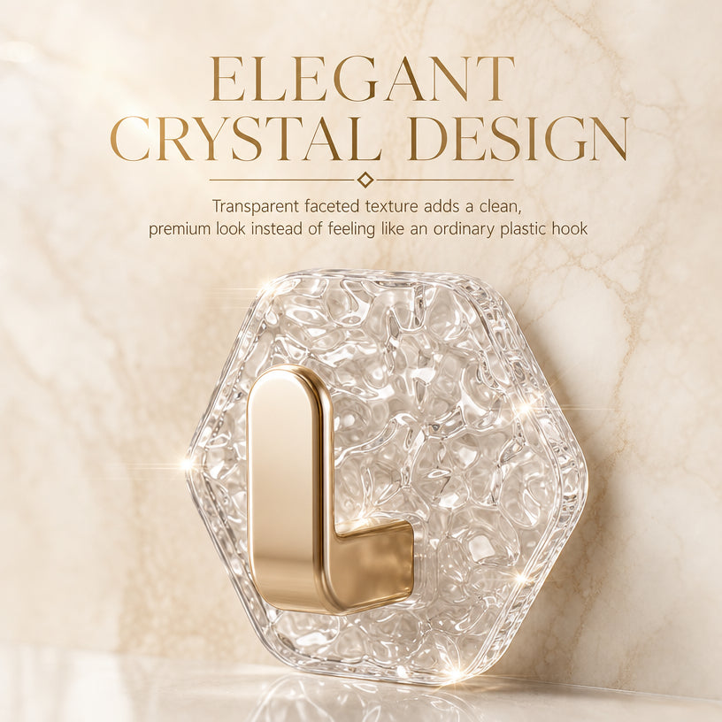🔥 Crystal Clear Heavy Duty Adhesive Wall Hooks 💎 | Damage-Free Waterproof & Oilproof Hanging Utility Hook ✨