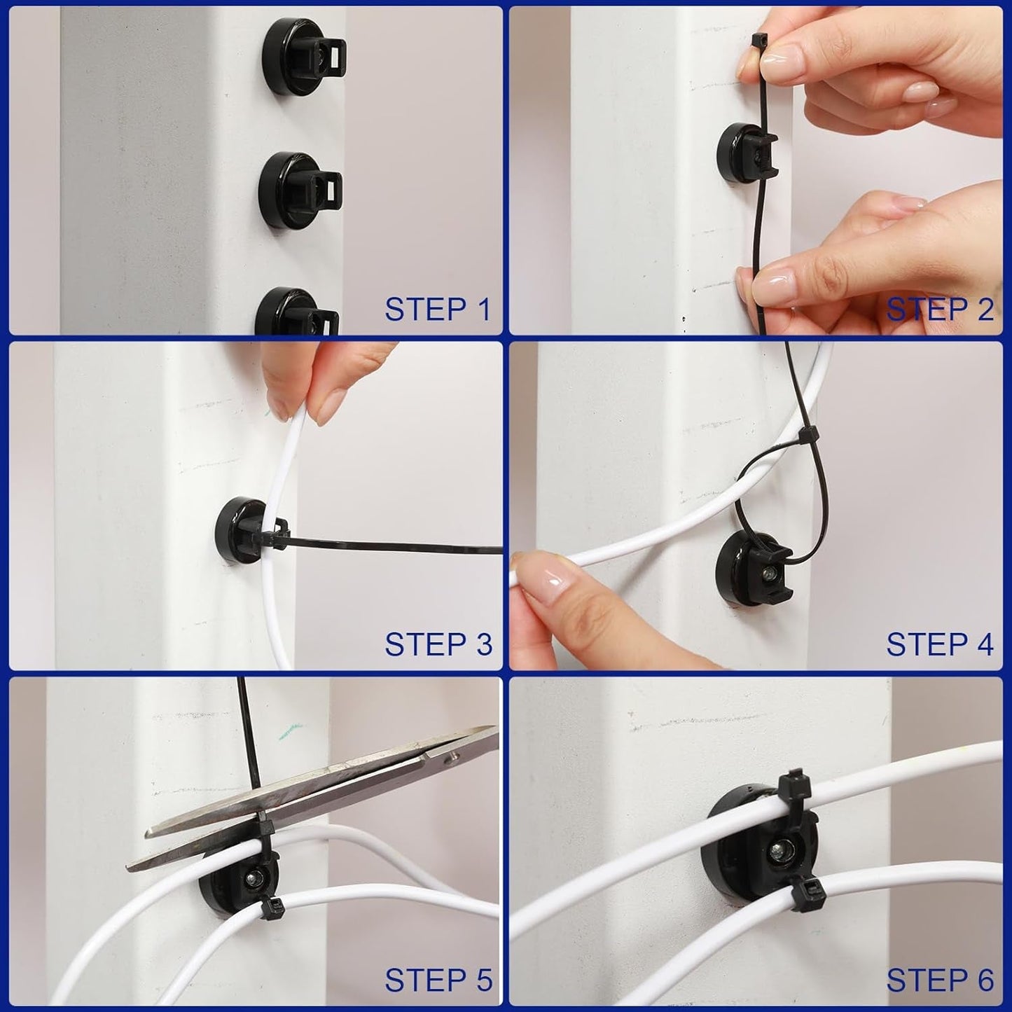 🔥🧲 12 Pack Heavy Duty Magnetic Zip Tie Mounts for Cable Management🛒