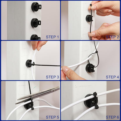 🔥🧲 12 Pack Heavy Duty Magnetic Zip Tie Mounts for Cable Management🛒