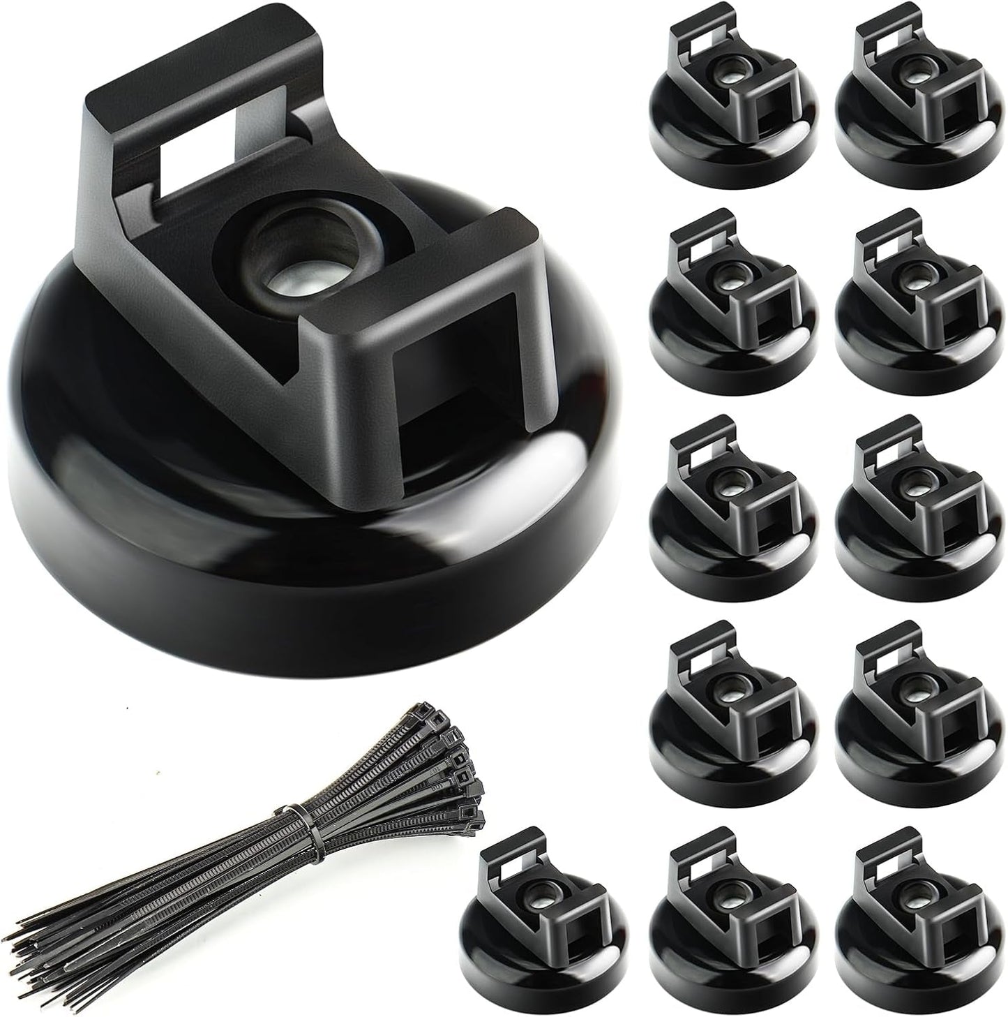 🔥🧲 12 Pack Heavy Duty Magnetic Zip Tie Mounts for Cable Management🛒