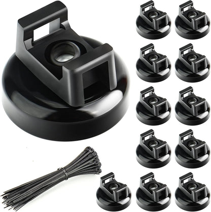 🔥🧲 12 Pack Heavy Duty Magnetic Zip Tie Mounts for Cable Management🛒