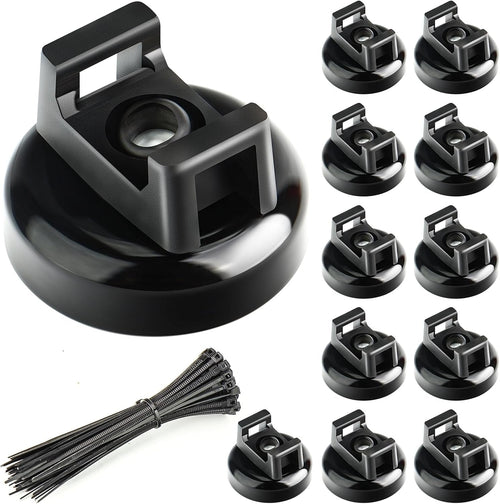 🔥🧲 12 Pack Heavy Duty Magnetic Zip Tie Mounts for Cable Management🛒