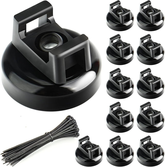 🔥🧲 12 Pack Heavy Duty Magnetic Zip Tie Mounts for Cable Management🛒