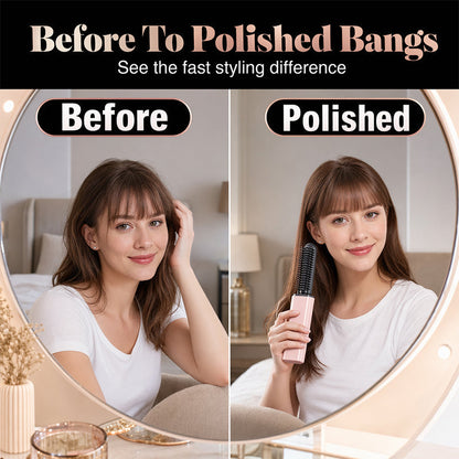 🔥 Portable Wireless Mini Bang Heated Styling Comb ⚡ — 3 Seconds Fringe Straightening & Touch-Up! ✨