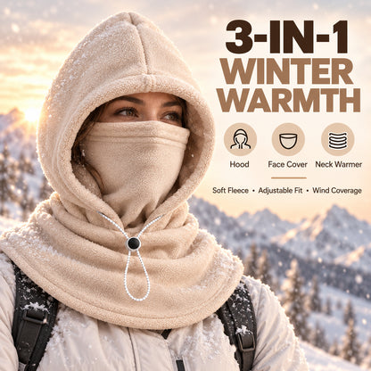 🧣Skip the Hat and Scarf – 3-in-1 Fleece Hood for Head Face & Neck
