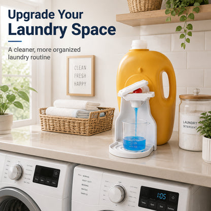 🧺 No-Lift Laundry Detergent Holder – Easy Measuring Cup Stand for Cleaner & Mess-Free Dispensing
