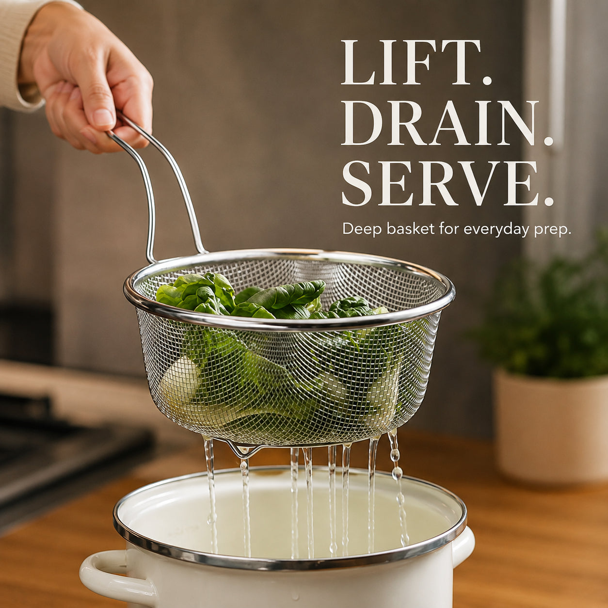 🌟 Premium Stainless Steel Sieve with Ergonomic Handle 🍳 — Durable, Rust-Proof & Easy to Clean! 💧