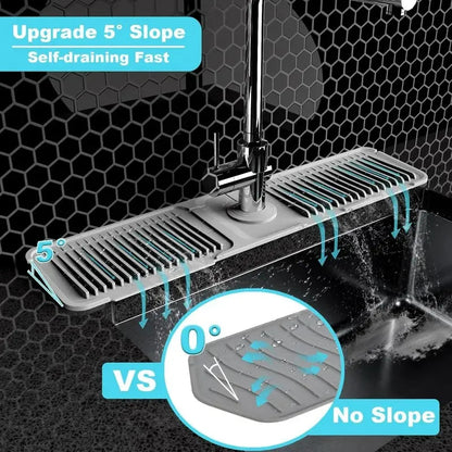 🔥 BUY 1 GET 1 FREE Keep Your Countertops Dry & Clean! — Anti-Slip Silicone Faucet Splash Catcher 🧽💦
