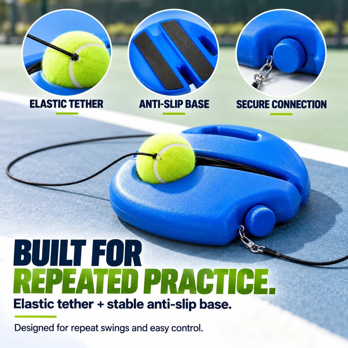 🎾 Practice Solo. Improve Faster. — Portable Tennis Rebound Trainer With Continuous Ball Return