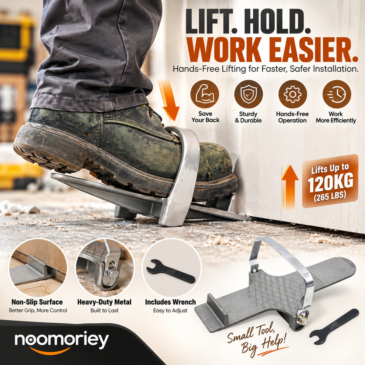 🛠️ Foot-Powered Panel Lifter – Hands-Free Door & Drywall Installation Tool