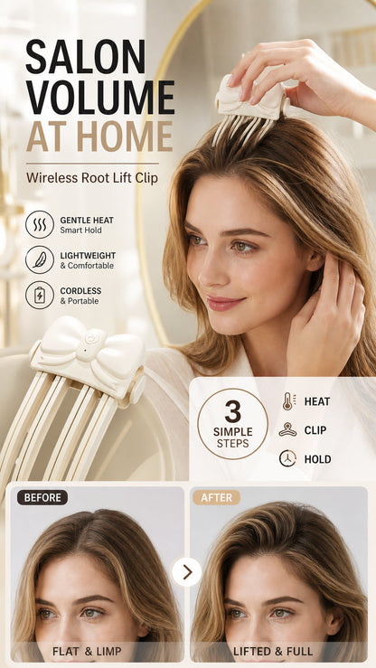 🎀Wireless Heated Volumizing Root Lift Clip - Salon Crown Volume Styling Tool for Fine Flat Hair