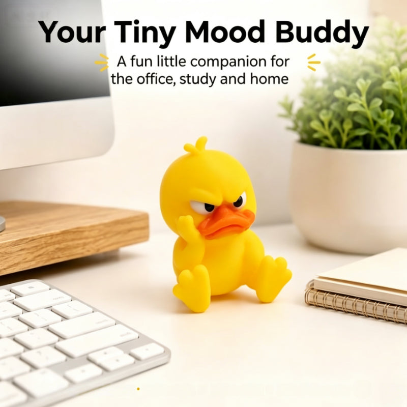 😠 Cute & Grumpy Duck Figurine Set – Funny Desk Toy & Novelty Gift Idea 🐥🎁