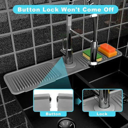 🔥 BUY 1 GET 1 FREE Keep Your Countertops Dry & Clean! — Anti-Slip Silicone Faucet Splash Catcher 🧽💦