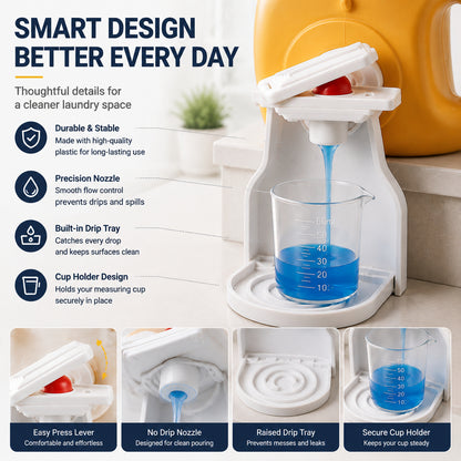 🧺 No-Lift Laundry Detergent Holder – Easy Measuring Cup Stand for Cleaner & Mess-Free Dispensing