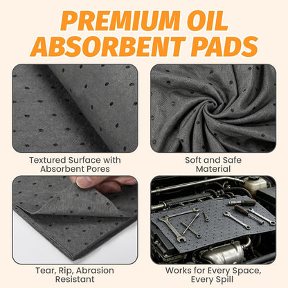 🔥 Premium Heavy-Duty Oil Absorbent Pads | Multifunctional Anti-Slip Mat (10Pcs) 💧